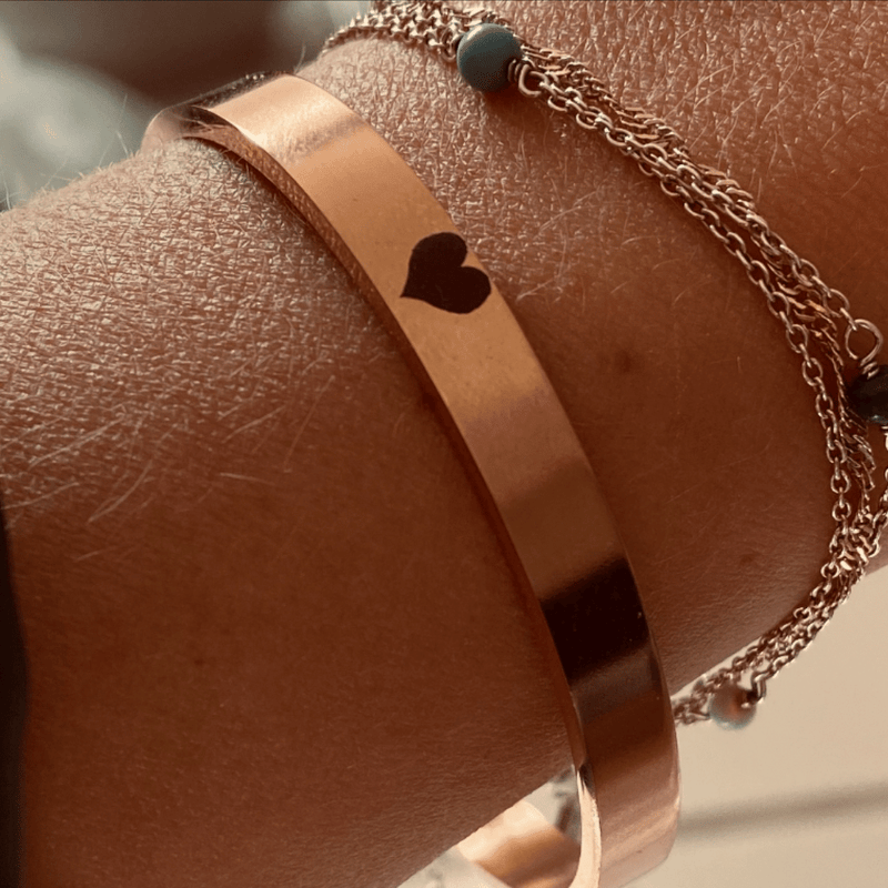 Engraved Rose Gold Bracelet