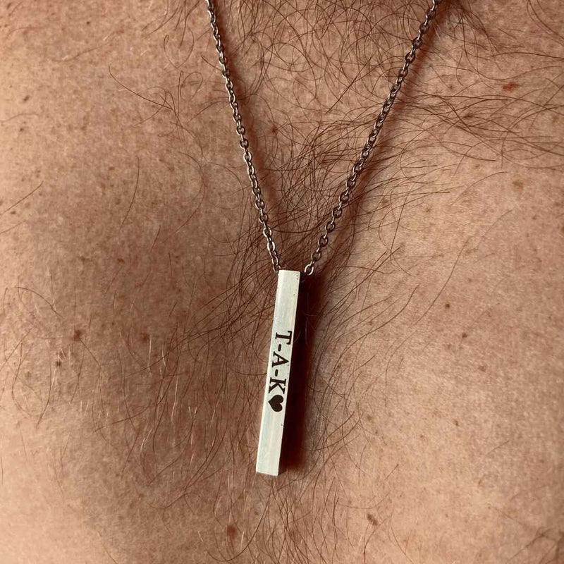 Engraved Silver Necklace