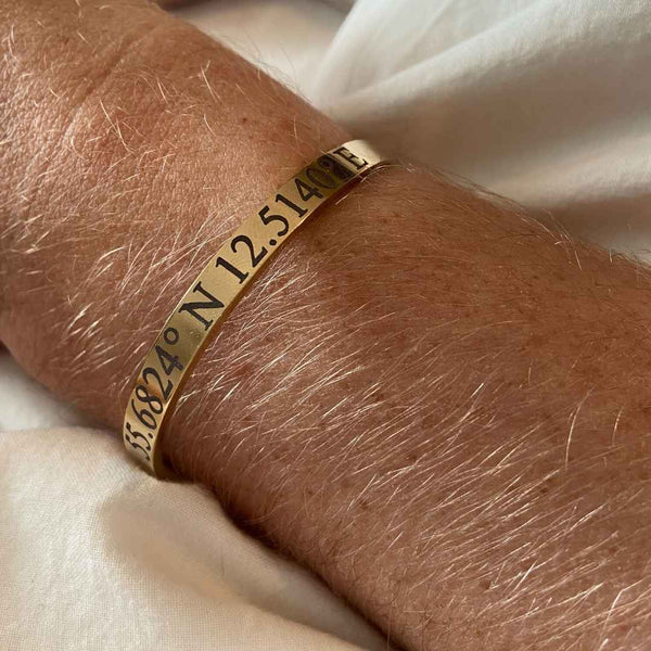 Engraved Gold Bracelet