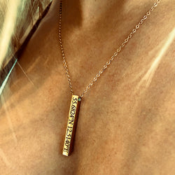 Engraved Rose Gold Necklace